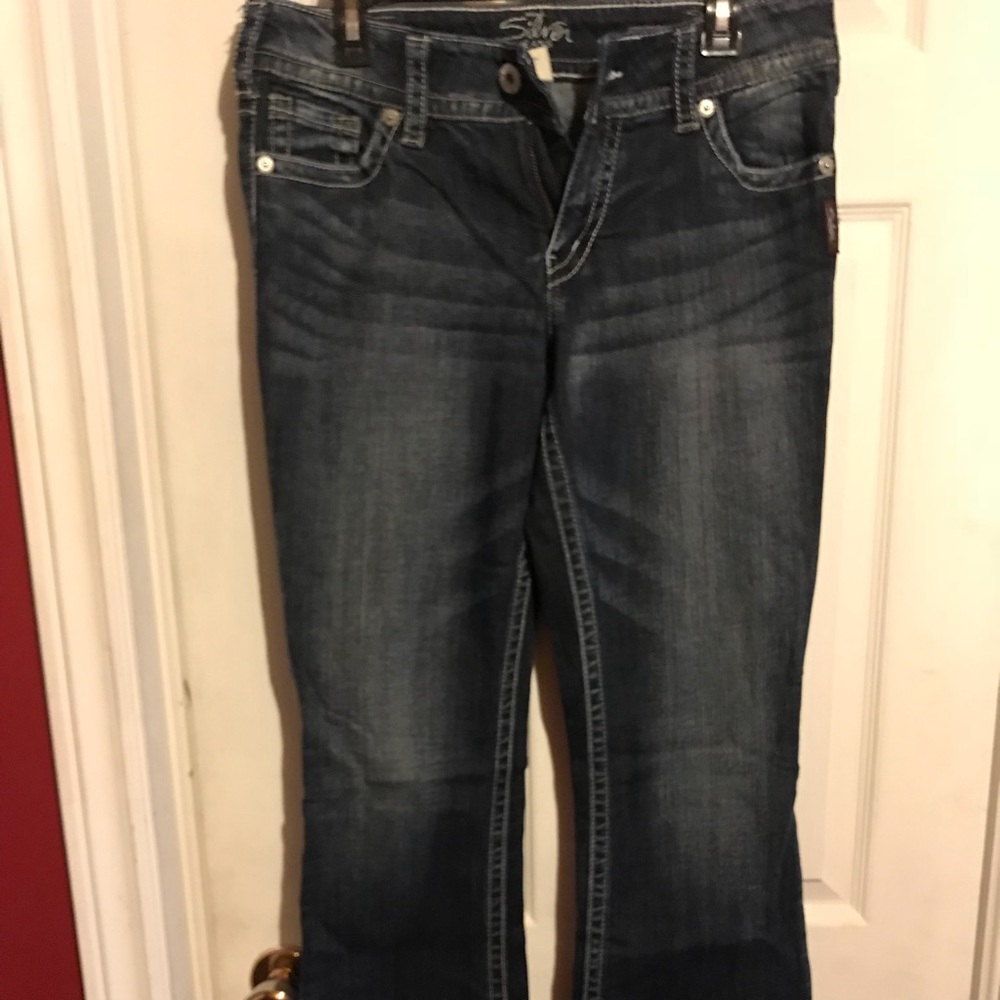 Ladies silver jeans